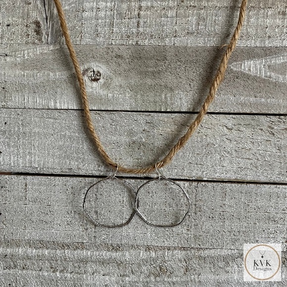 SILVER HAMMERED HOOP EARRINGS, BOHO EARRINGS - Picture 4 of 6